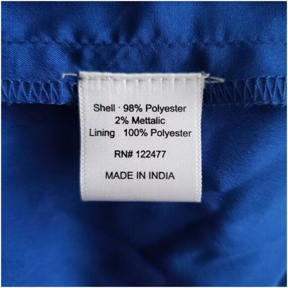 NWT NSR Royal Blue Metallic Dot Plunging V-Neck Midi Dress Sz S Cocktail Holiday - Picture 12 of 13